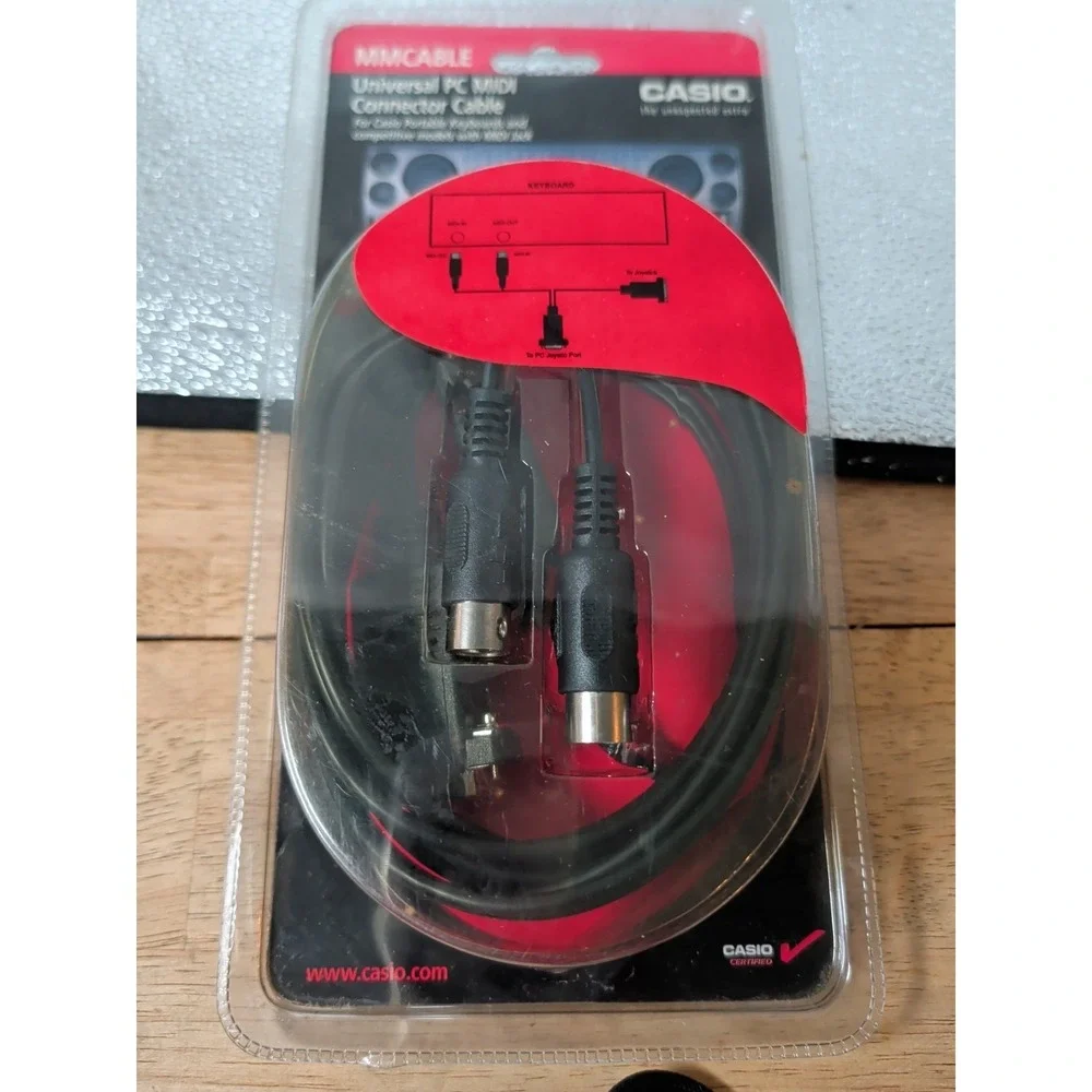 Casio MMCABLE Universal PC MIDI Connector Cable for MIDI Keyboard to PC - Sealed